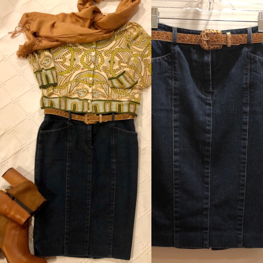 Diane Von Furstenberg Pencil Denim Skirt, Size 6